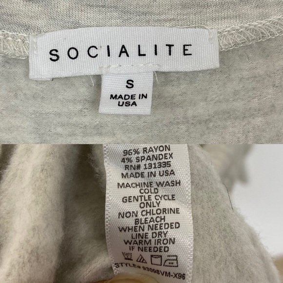 Socialite Gray Sweat Shirt Dress Bubble Sleeves Size Small - Picture 5 of 5